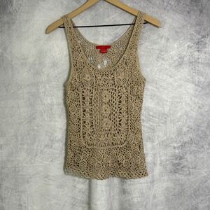 La Cité Crochet Tank Top Sz M‎ Festival Bohemian Beach Cottagecore Forest fairy